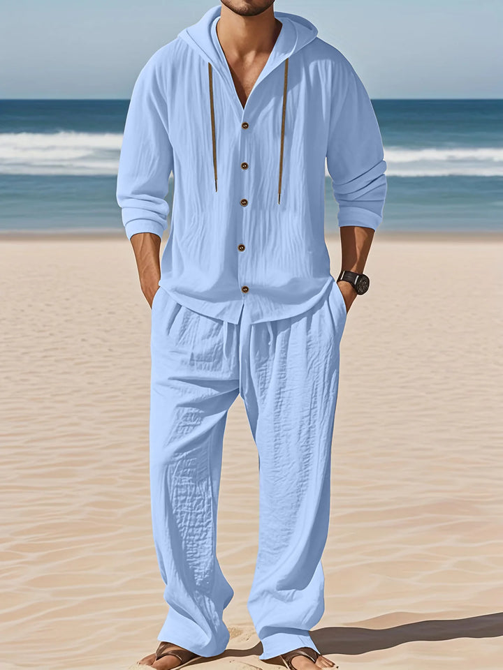 Men’s Linen Shirt & Pants Set | Breathable Relaxed Fit