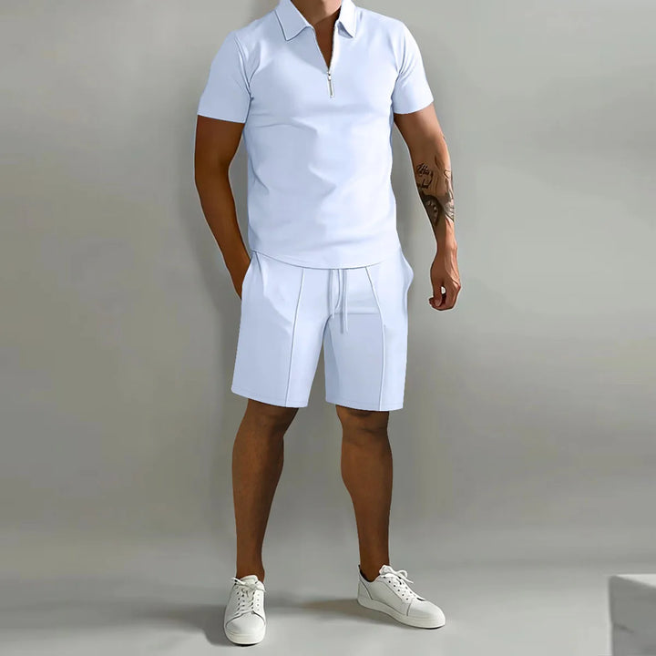 Men’s Summer Polo Set | Casual Short Sleeve Shirt & Shorts 2-Piece