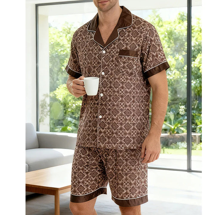 Men’s Plaid Pajamas Set | Short Sleeve Comfortable Sleepwear