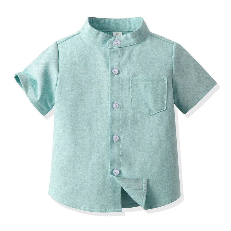 Boys’ Pure Cotton Short Sleeve Shirt 2–6 Years | قميص أطفال قطني قصير الأكمام لعمر ٢–٦ سنوات
