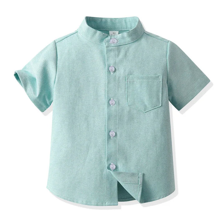 Boys’ Pure Cotton Short Sleeve Shirt 2–6 Years | قميص أطفال قطني قصير الأكمام لعمر ٢–٦ سنوات