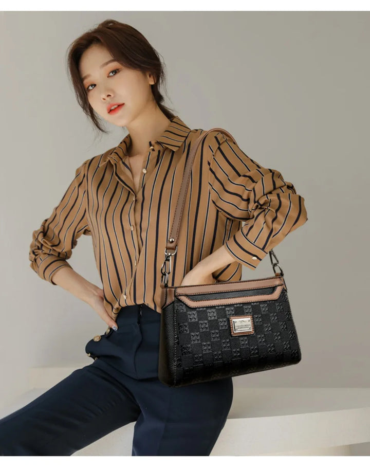 Women’s Plaid Shoulder Crossbody Bag | حقيبة نسائية بنقشة مربعات