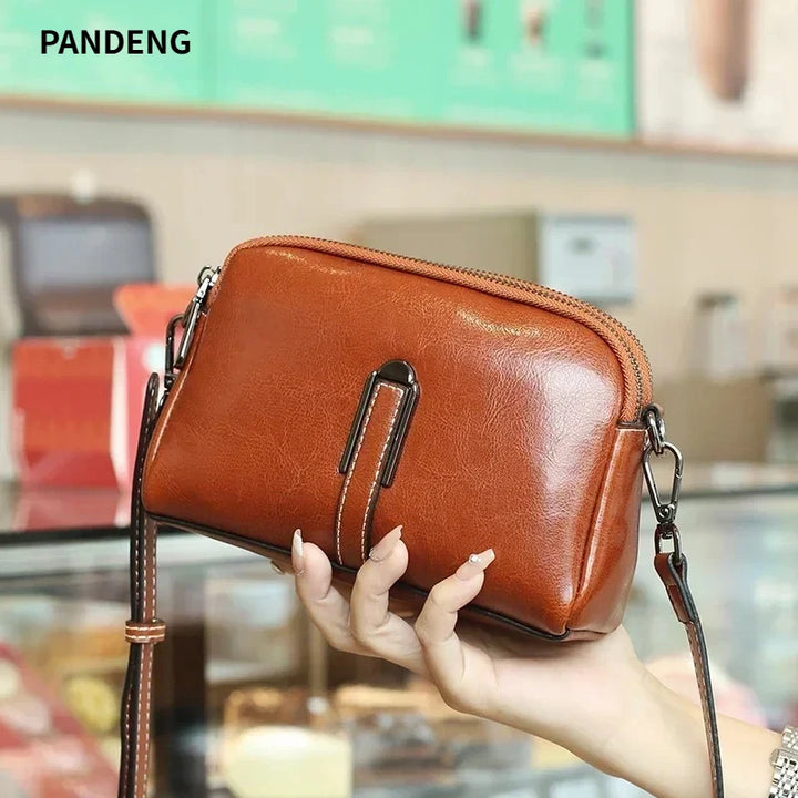Women’s Genuine Leather Small Crossbody Bag | حقيبة نسائية صغيرة من الجلد الطبيعي كروس بودي