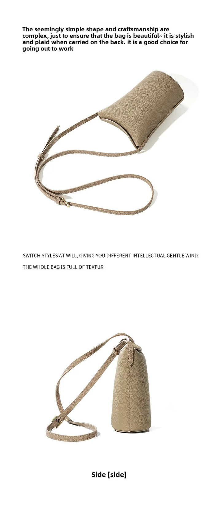 Women’s Top-Grain Leather Phone Crossbody Bag | حقيبة هاتف نسائية من الجلد الطبيعي الفاخر