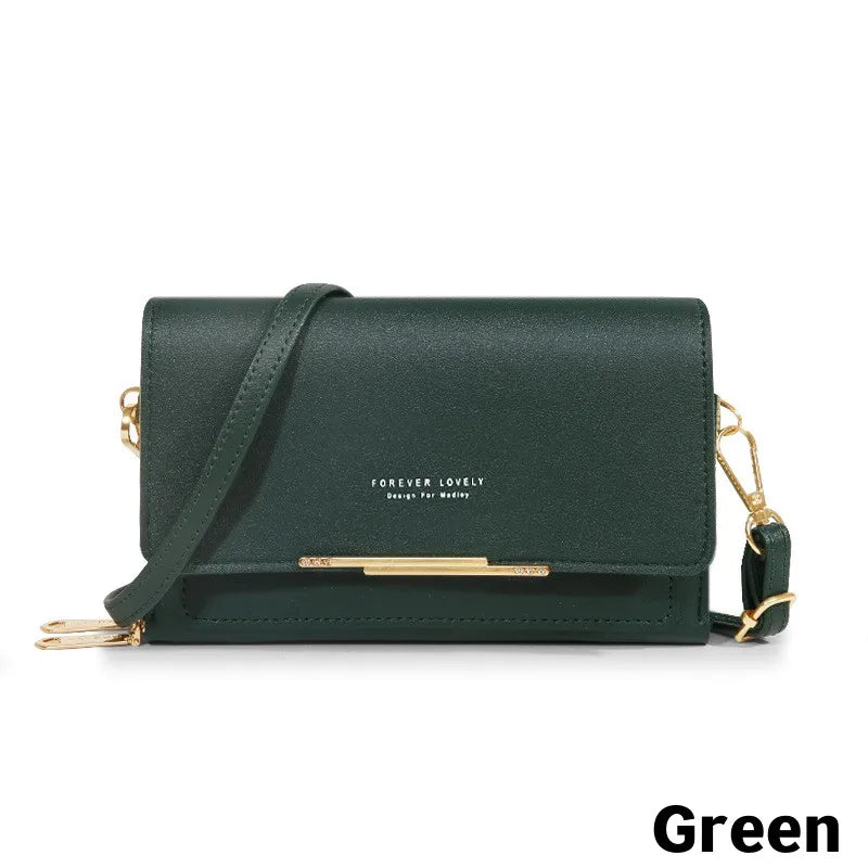 Women’s Multi-Pocket PU Crossbody Phone Bag | حقيبة هاتف نسائية متعددة الجيوب كروس بودي