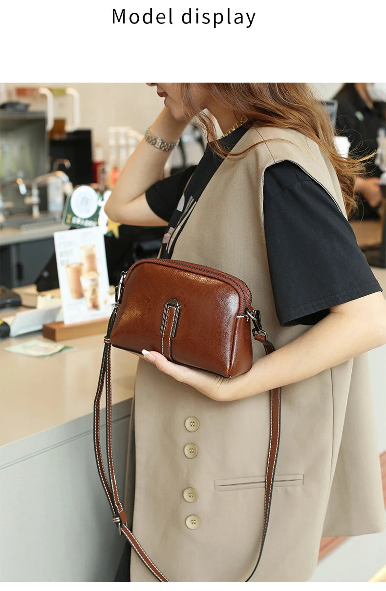 Women’s Genuine Leather Small Crossbody Bag | حقيبة نسائية صغيرة من الجلد الطبيعي كروس بودي