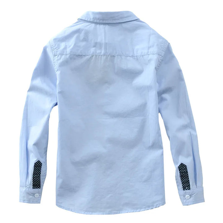 Boys’ Solid Long Sleeve Shirt 3–12 Years | قميص أولاد سادة بأكمام طويلة لعمر ٣–١٢ سنة