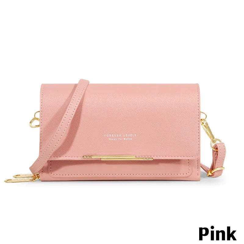 Women’s Multi-Pocket PU Crossbody Phone Bag | حقيبة هاتف نسائية متعددة الجيوب كروس بودي