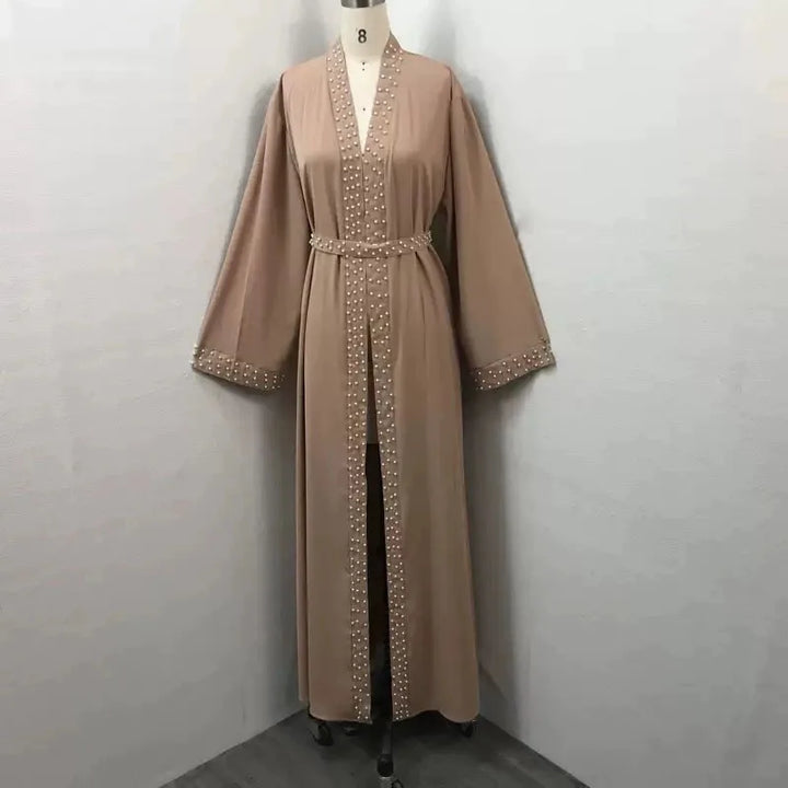 Women’s Pearl Detail Open Abaya | عباية مفتوحة بتفاصيل لؤلؤية
