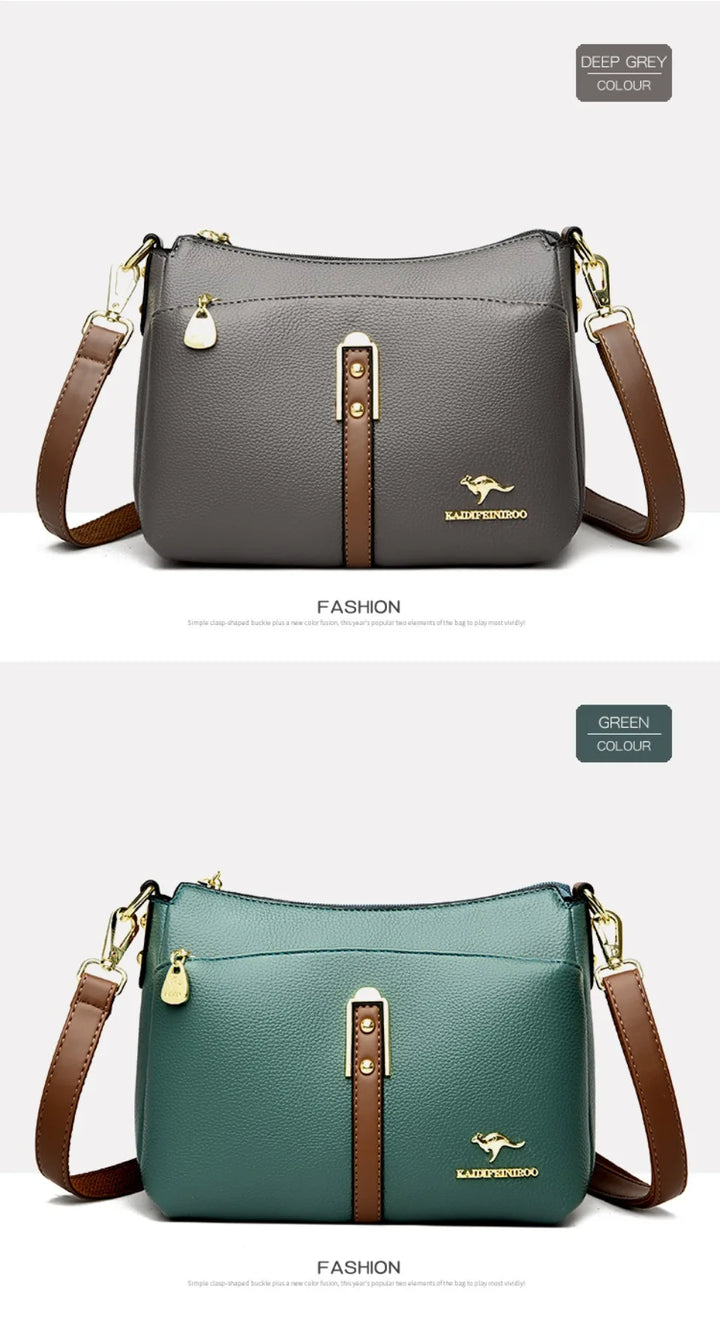 Women’s Three-Layer Shoulder Bag | Elegant Soft Crossbody