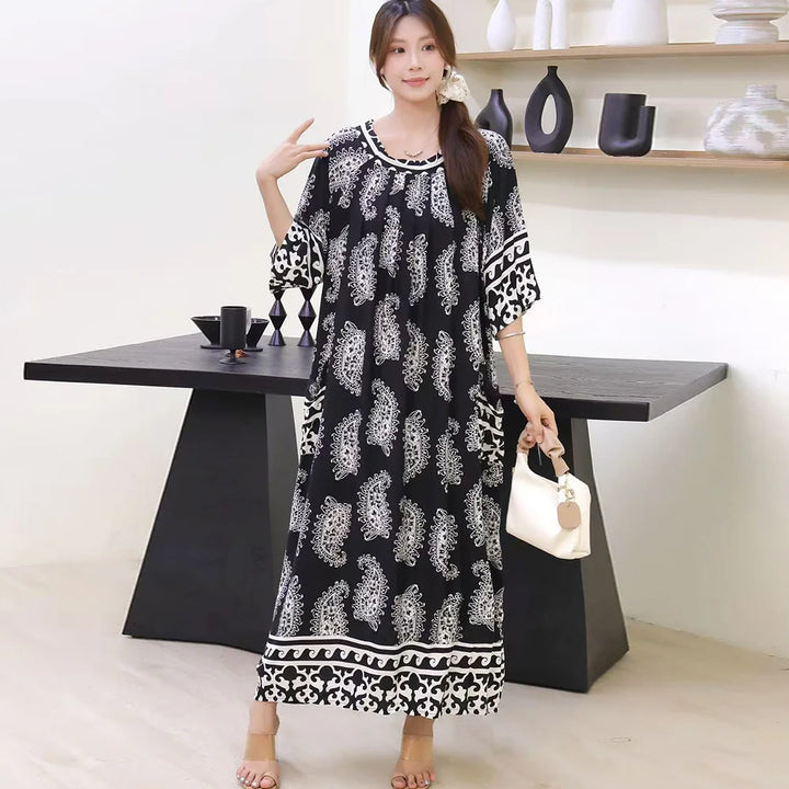 Women’s Floral Maternity Lounge Dress | فستان بيت واسع ومريح - Floral
