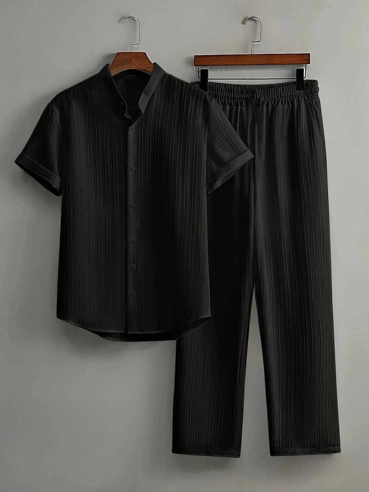 Men’s Summer Casual 2-Piece Set | Short Sleeve Shirt & Relaxed Pants
