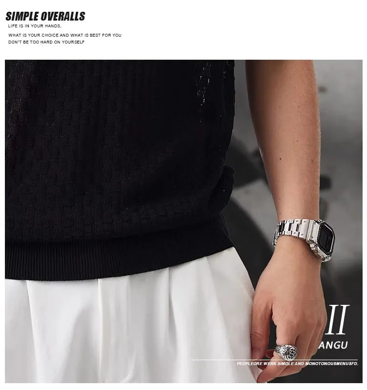 Men’s Loose Fit Knit Polo Shirt