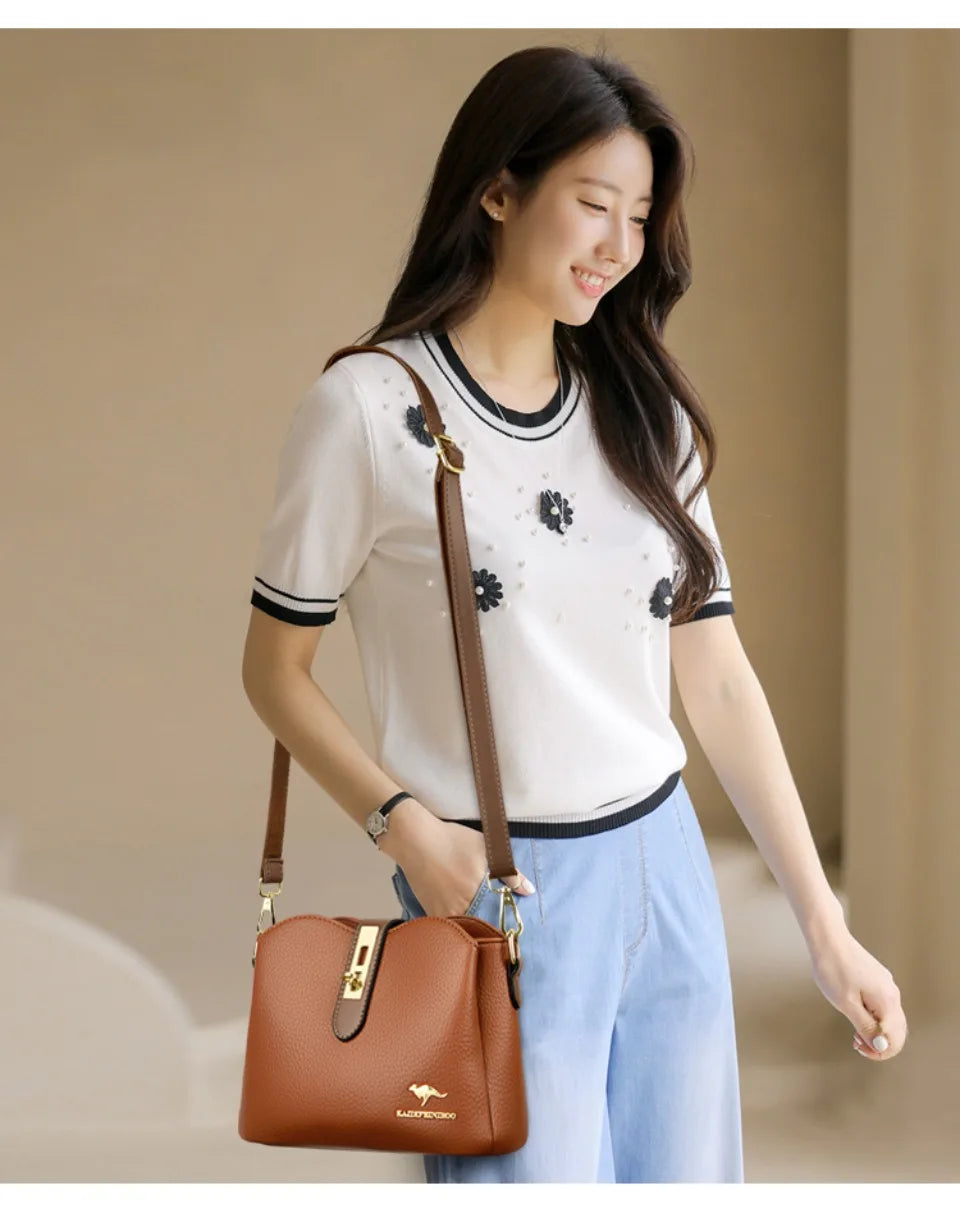 Women’s Soft Top-Handle Shoulder Bag | حقيبة نسائية بيد علوية