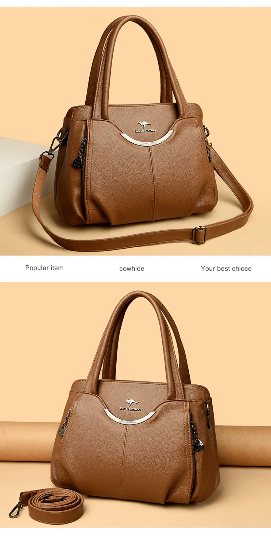 Women’s Soft Leather-Look Tote Bag | Elegant Shoulder Crossbody