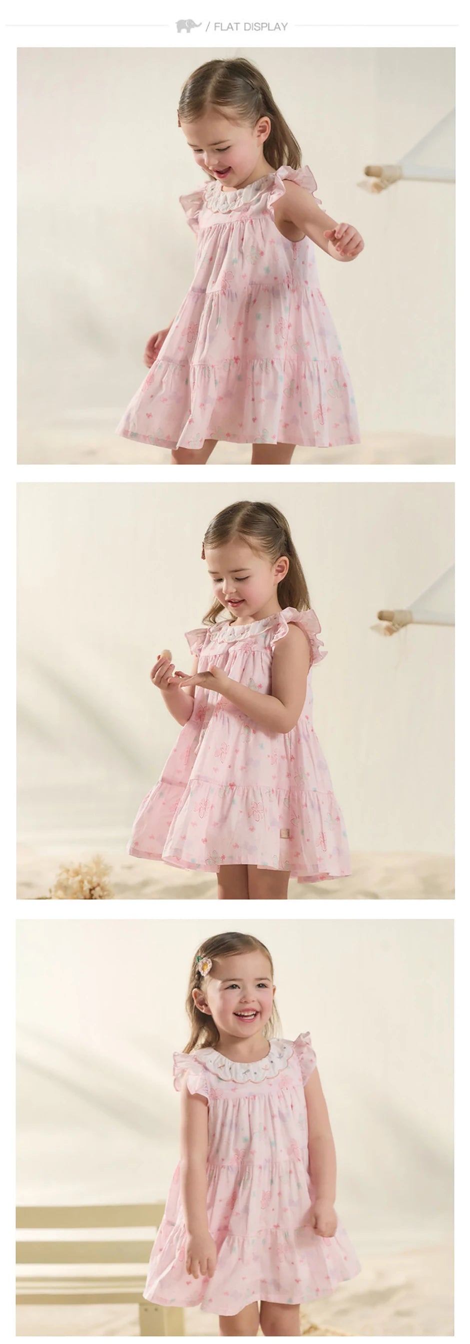 Girls Pink Butterfly Print Mesh Dress