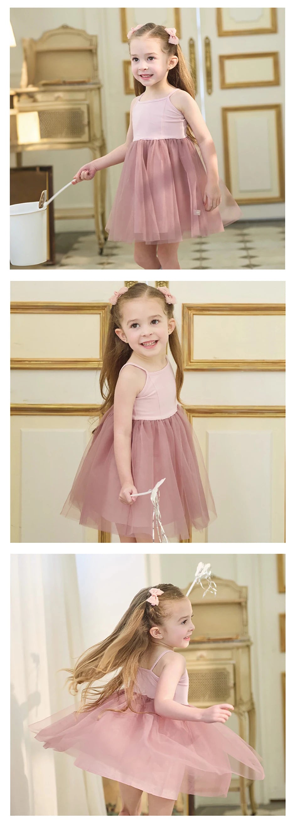 Girls Sleeveless Tulle Party Dress | Elegant Princess Style