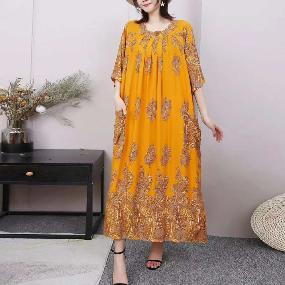 Women’s Floral Maternity Lounge Dress | فستان بيت واسع ومريح - Floral
