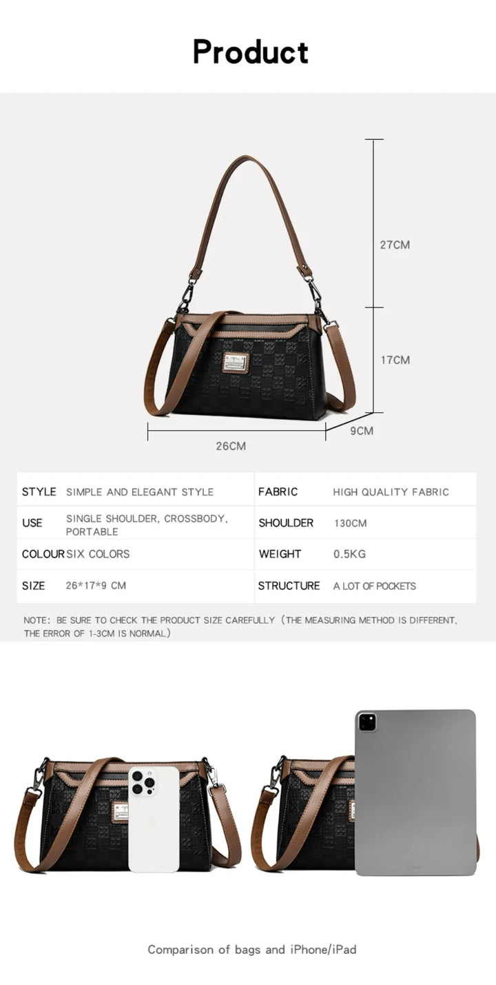 Women’s Plaid Shoulder Crossbody Bag | حقيبة نسائية بنقشة مربعات