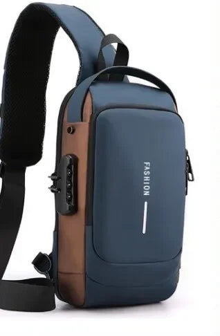 Men’s Anti-Theft Oxford Sling Chest Bag | حقيبة صدر رجالية أكسفورد مضادة للسرقة