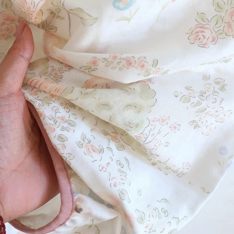 Women’s Cotton Gauze Pajama Set | بيجامة قطنية نسائية للبيت - Lace Collar