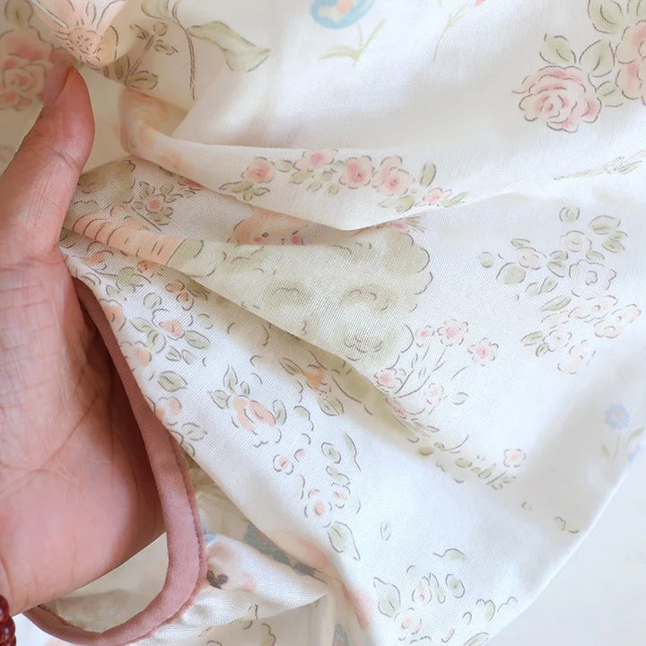 Women’s Cotton Gauze Pajama Set | بيجامة قطنية نسائية للبيت - Lace Collar