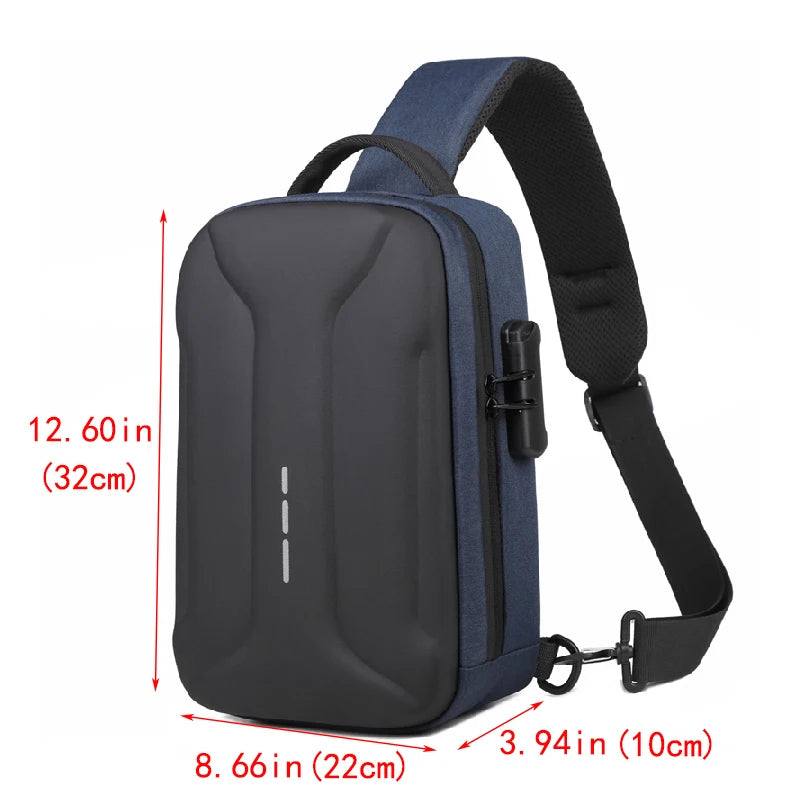 Men’s Anti-Theft USB Chest Bag | حقيبة صدر رجالية مضادة للسرقة مع USB