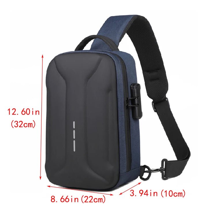 Men’s Anti-Theft USB Chest Bag | حقيبة صدر رجالية مضادة للسرقة مع USB