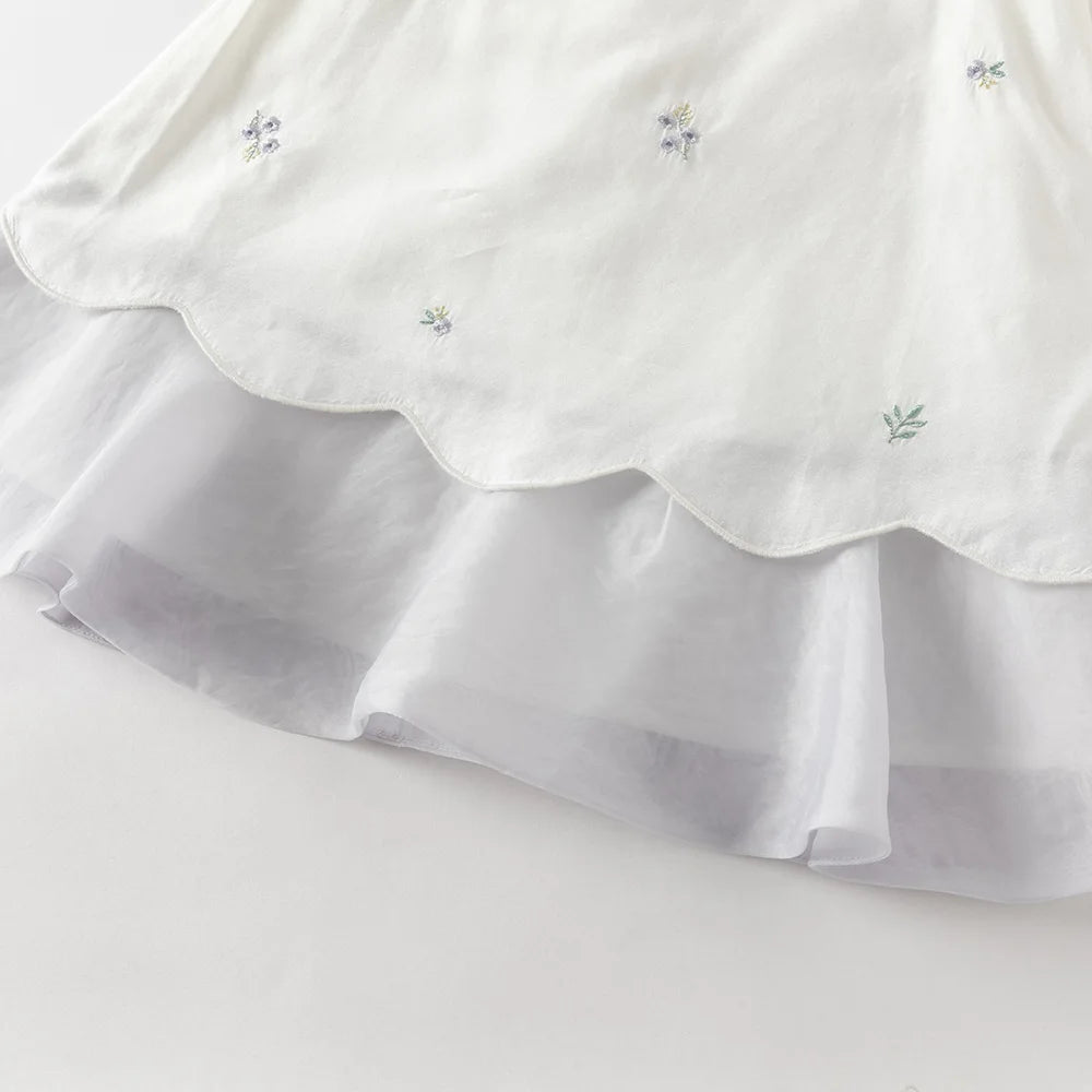 Girls Embroidered Cotton Dress