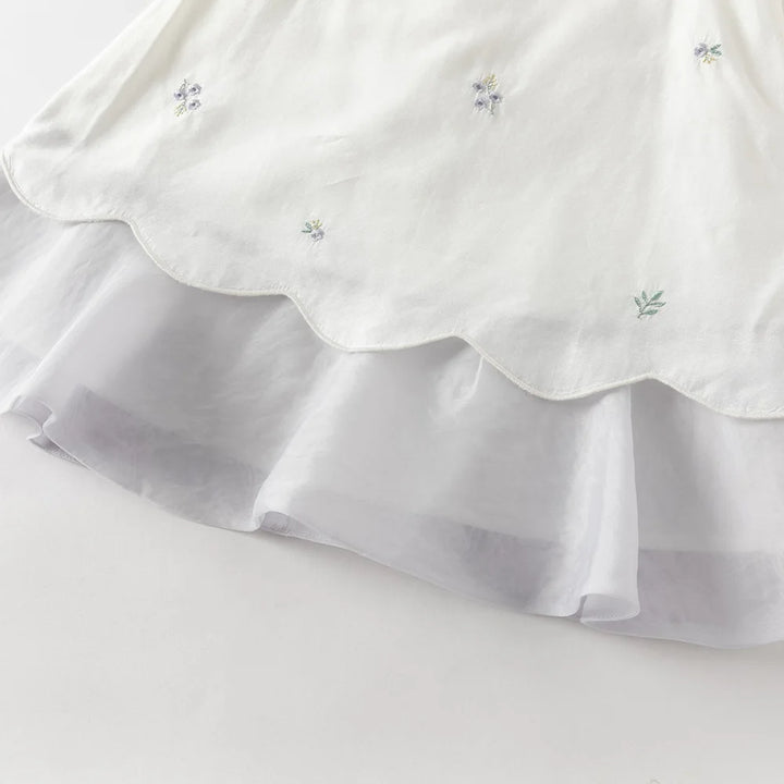 Girls Embroidered Cotton Dress