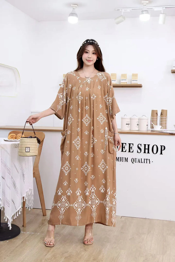 Women’s Floral Maternity Lounge Dress | فستان بيت واسع ومريح - Floral