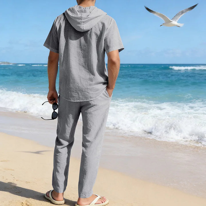 Men’s Summer Beach Set | Casual Short Sleeve Shirt & Shorts Outfit