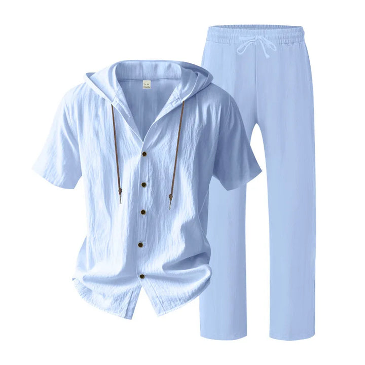 Men’s Summer Beach Set | Casual Short Sleeve Shirt & Shorts Outfit