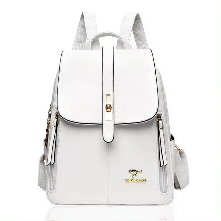 Women’s Vintage Leather-Look Backpack | حقيبة ظهر نسائية بطابع كلاسيكي