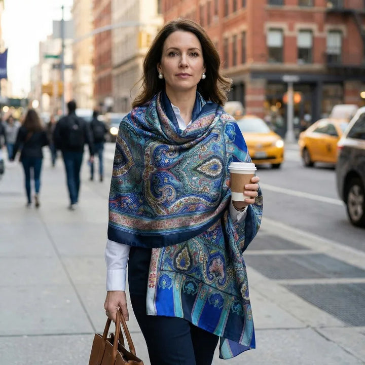 Women’s Pure Silk Paisley Shawl
