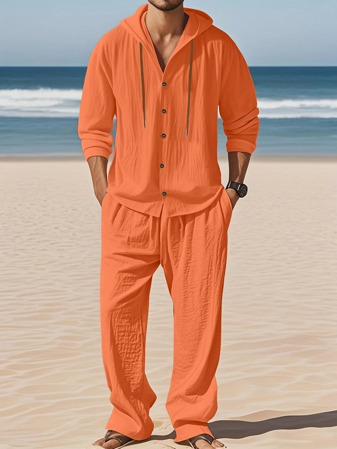 Men’s Linen Shirt & Pants Set | Breathable Relaxed Fit