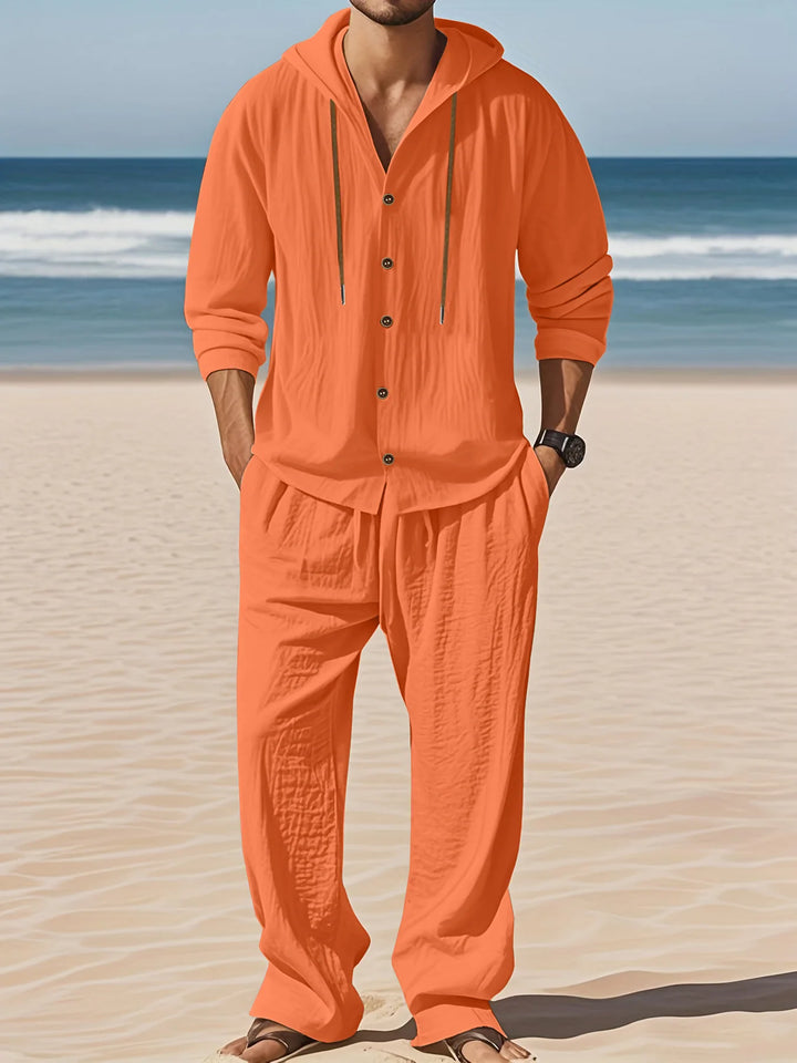 Men’s Linen Shirt & Pants Set | Breathable Relaxed Fit