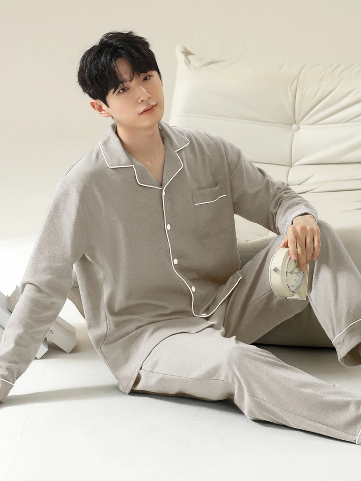 Men’s Cotton Pajamas Set | Classic Comfortable Sleepwear