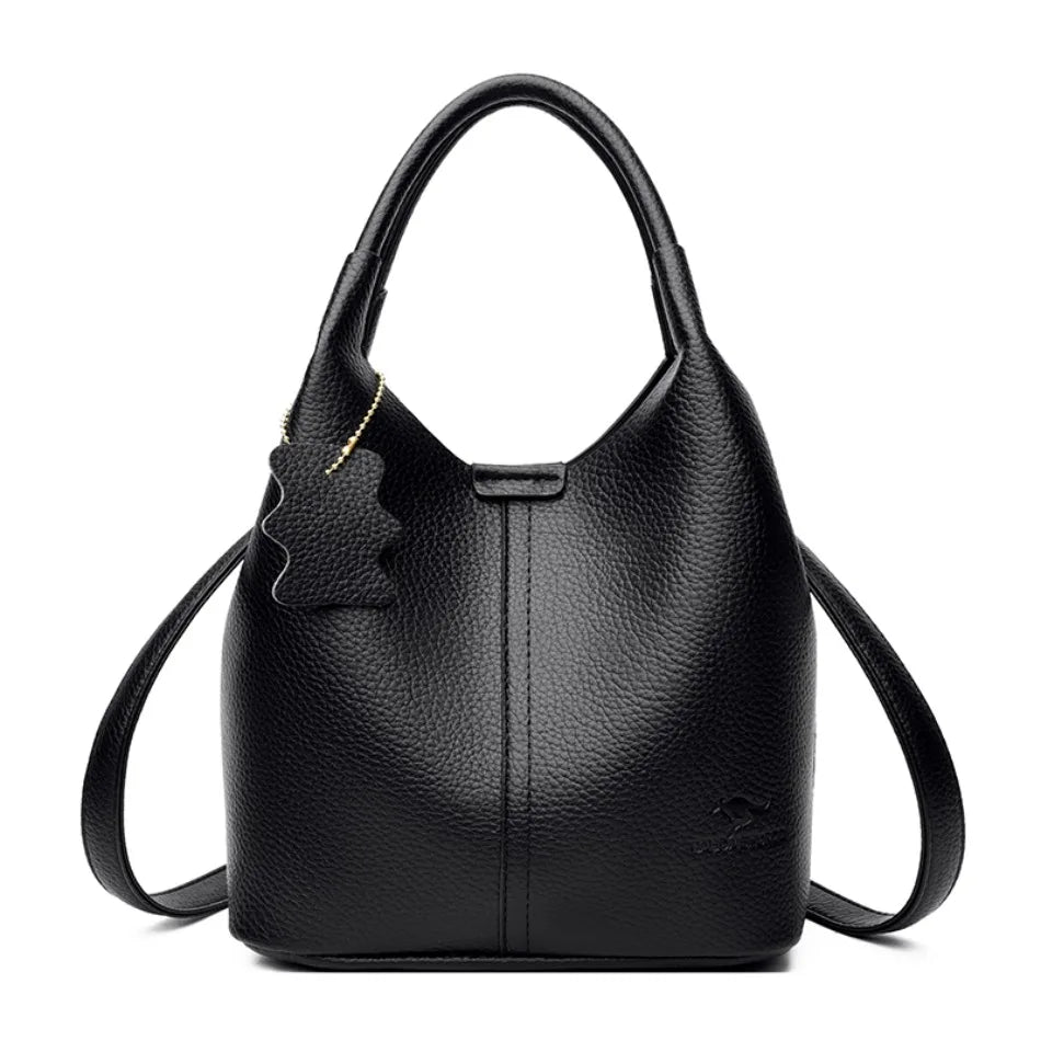 Women’s Soft Bucket Shoulder Bag | Elegant Top-Handle Tote