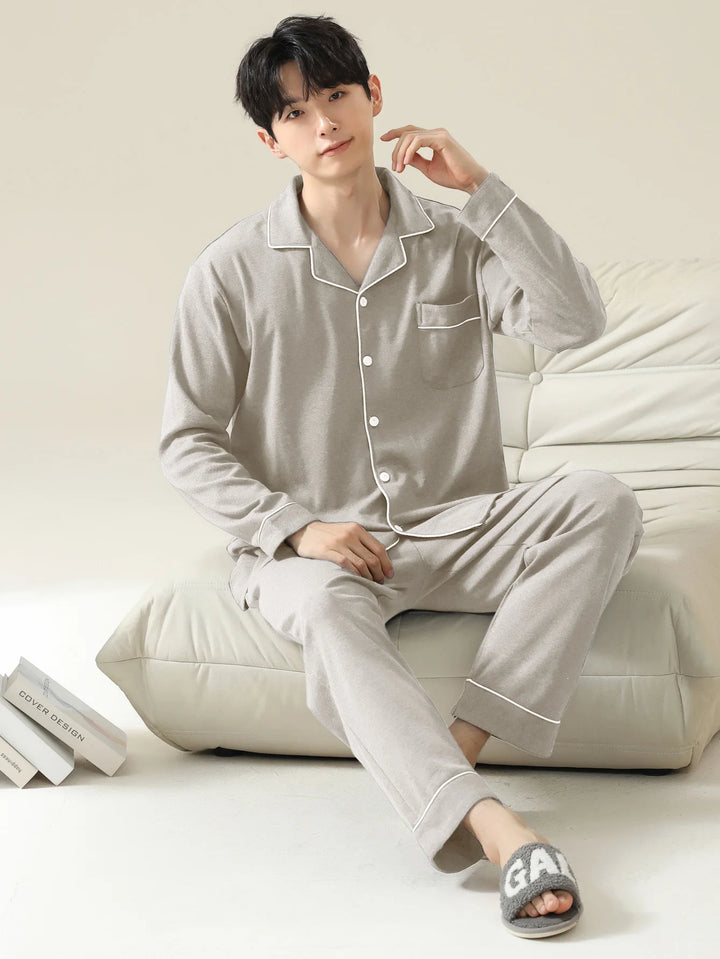 Men’s Cotton Pajamas Set | Classic Comfortable Sleepwear