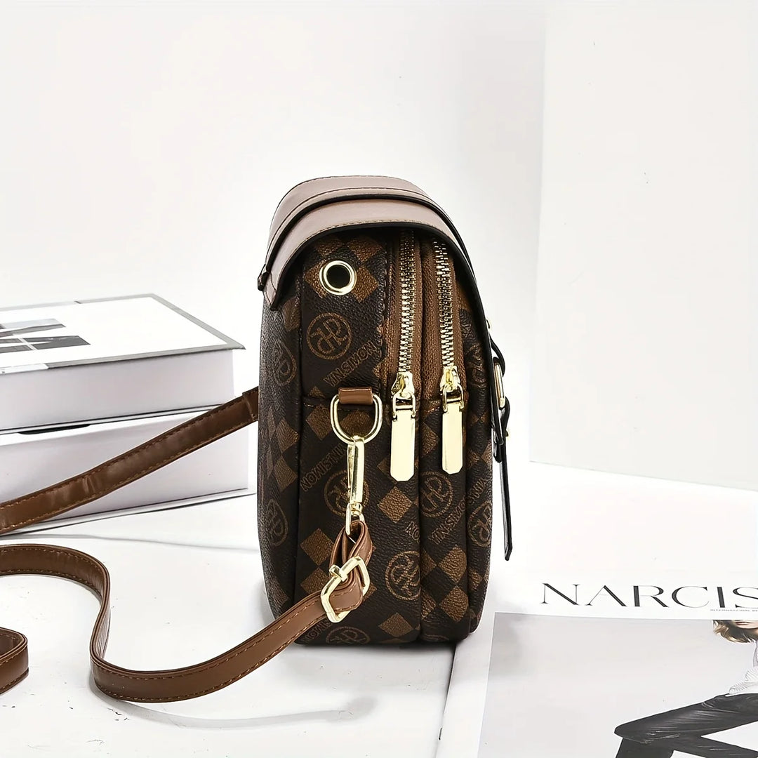 Women's Plaid Crossbody Phone Bag | حقيبة هاتف نسائية كروس بودي بنقشة مربعات