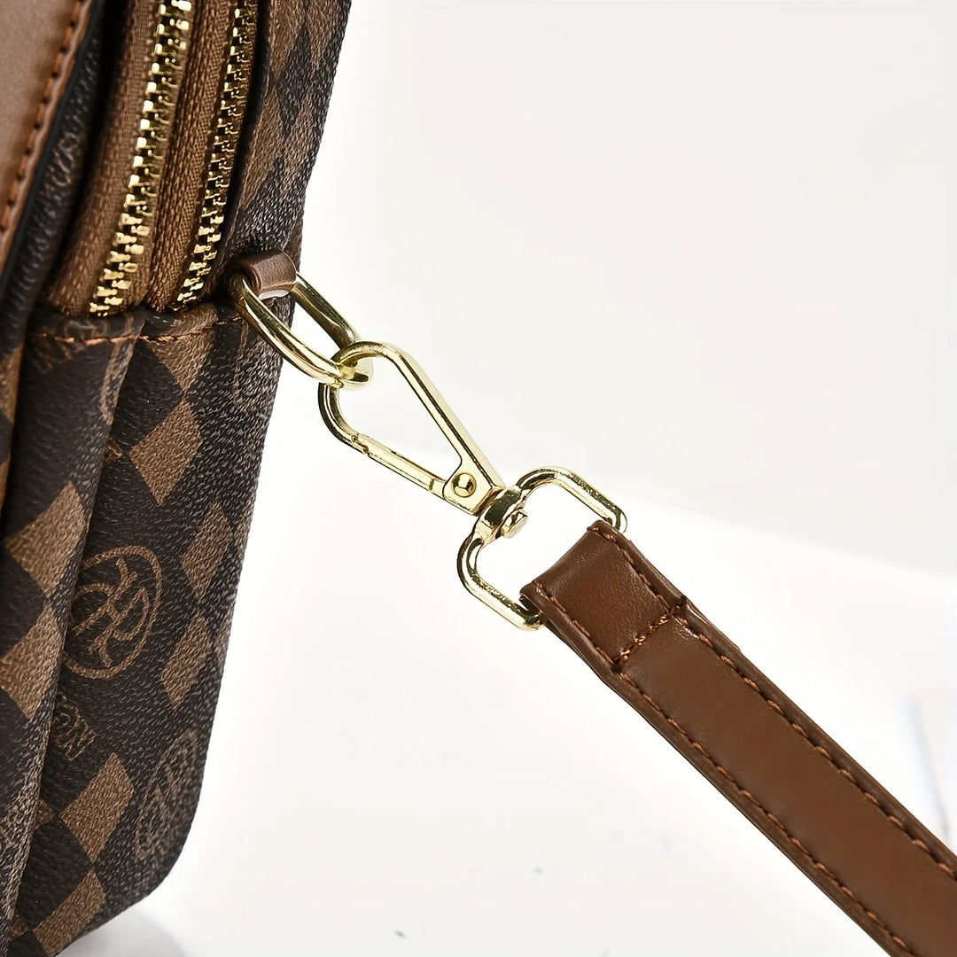 Women's Plaid Crossbody Phone Bag | حقيبة هاتف نسائية كروس بودي بنقشة مربعات