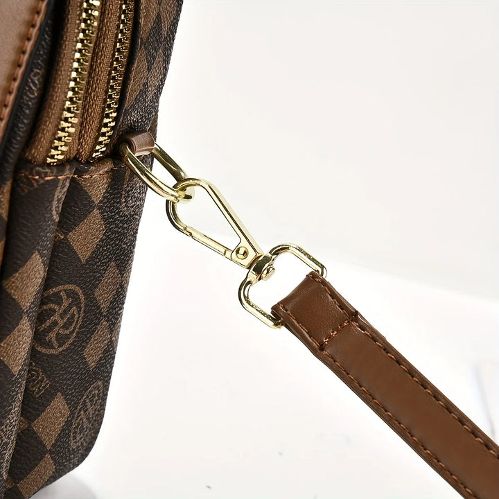 Women's Plaid Crossbody Phone Bag | حقيبة هاتف نسائية كروس بودي بنقشة مربعات