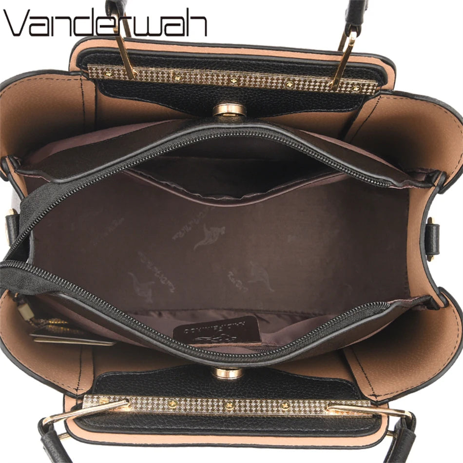 Women’s Three-Layer Shoulder Bag | Large Capacity Crossbody Tote