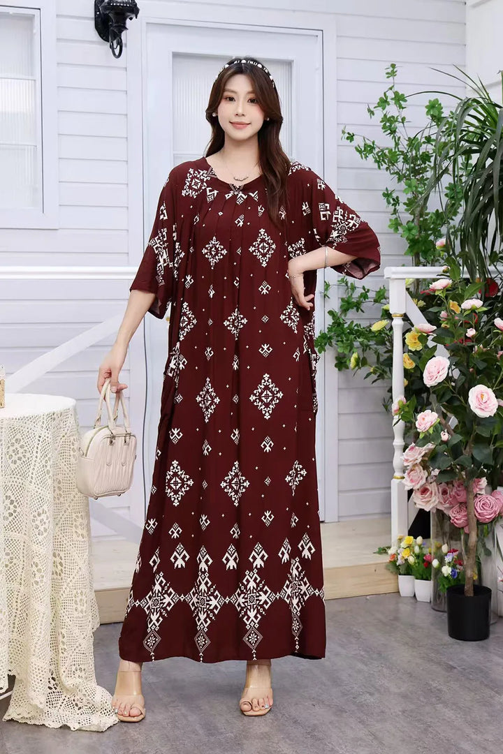 Women’s Floral Maternity Lounge Dress | فستان بيت واسع ومريح - Floral