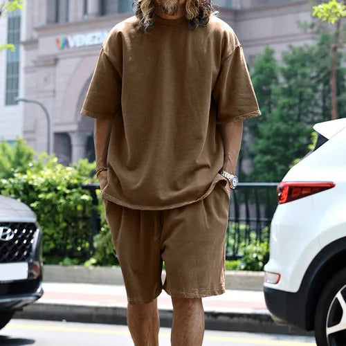 Men’s Printed Summer Set | Casual Short Sleeve Shirt & Shorts Outfit