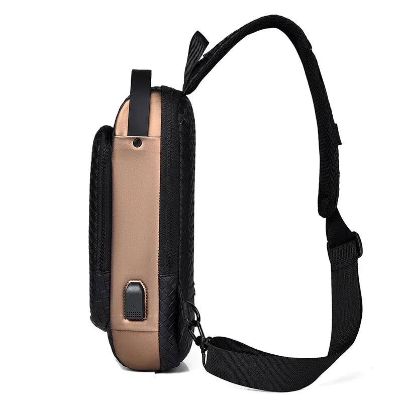 Men’s PU Anti-Theft Chest Bag | حقيبة صدر رجالية PU مضادة للسرقة