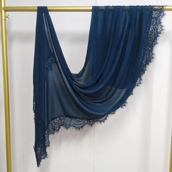 Women’s Lace Edge Hijab Scarf | Soft Everyday Drape