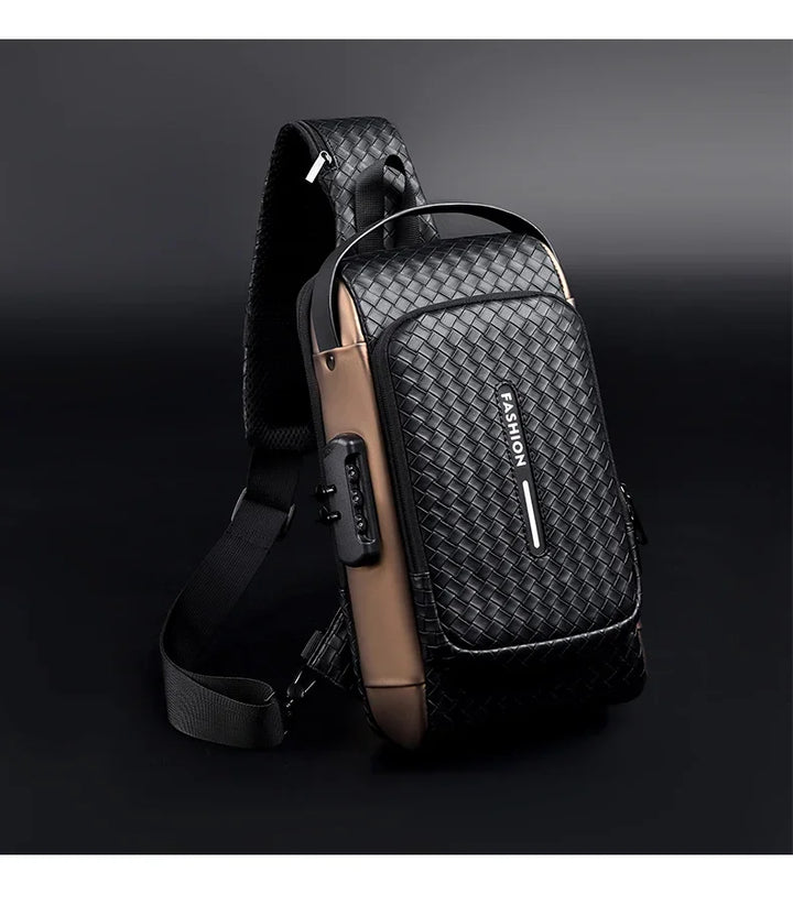 Men’s PU Anti-Theft Chest Bag | حقيبة صدر رجالية PU مضادة للسرقة