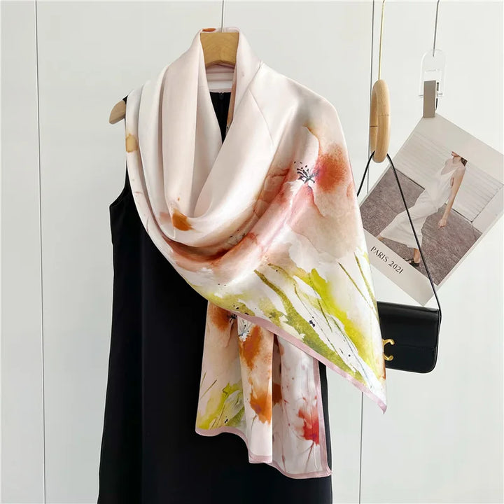 Women’s Pure Silk Shawl | Elegant Printed Long Drape